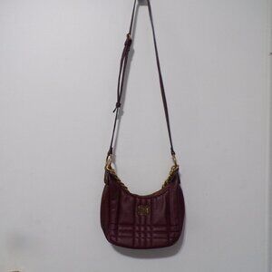 Steve Madden Burgundy Leather with Gold Accents Crossbody